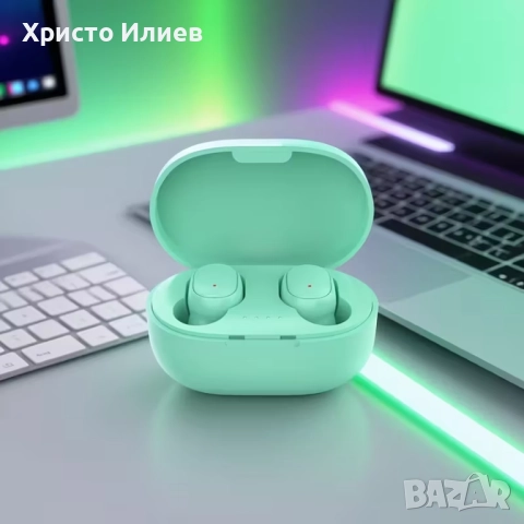 Безжични Bluetooth слушалки с LED дисплей за IOS Android Черни Зелени