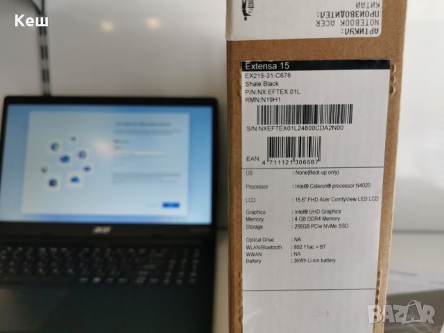Лаптоп Acer Extensa EX215-31-C676 (нов с гаранция), снимка 6 - Лаптопи за работа - 46471938