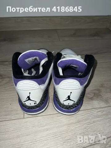 Jordan 3 iris 38,5 оригинални , снимка 6 - Кецове - 47069853