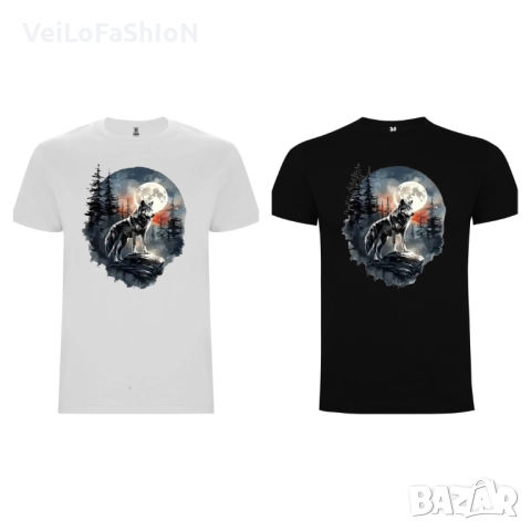 Нова детска тениска с Вълк в черен или бял цвят