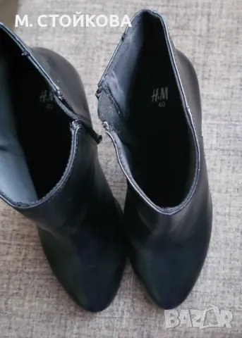 нови черни боти на дебел ток от HM , снимка 3 - Дамски боти - 48843099