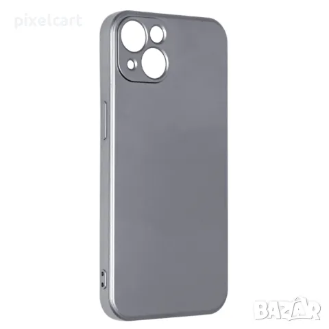 Силиконов калъф METALLIC за iPhone 13, Сив, снимка 1 - Калъфи, кейсове - 47922758