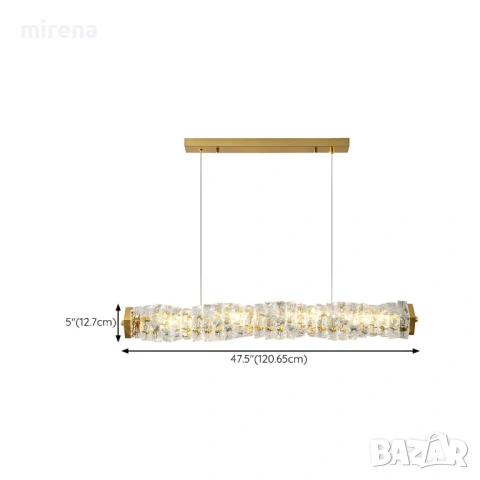 Модерна златна таванна лампа с кристално LED ЛЕД осветление за кухня, снимка 8 - Лампи за таван - 53180754