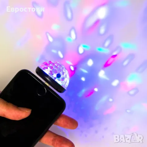 Мини диско топка за iPhone  Kikkerland Colorful Disco Ball Lights, снимка 4 - Аксесоари за Apple - 47057469