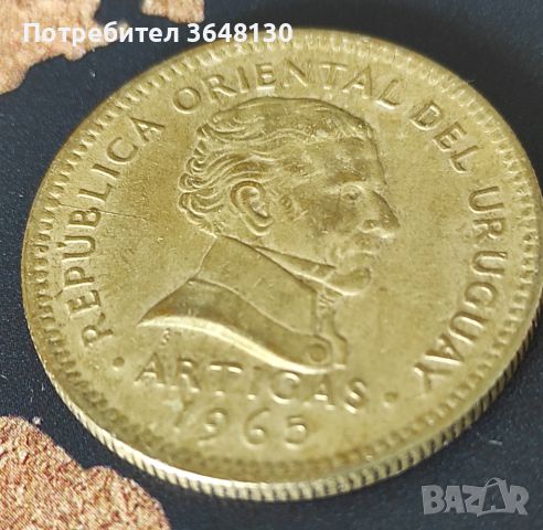 Монета Уругвай 10 песос, 1965, снимка 2 - Нумизматика и бонистика - 45177866