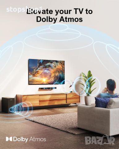 ULTIMEA Sound Bar за Smart TV с Dolby Atmos, 190 W звукова лента с пикова мощност със субуфер, звуко, снимка 8 - Тонколони - 45794813