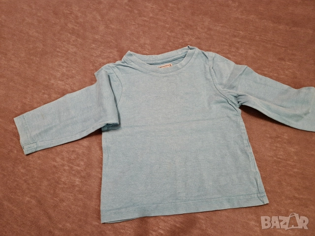 9-12м 80см Блуза, памук, синя, без следи от употреба 
