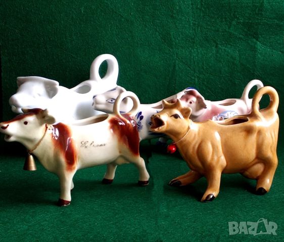 Винтидж крави канички за сметана със звънец, колекционерски декор за селска къща, , снимка 8 - Други ценни предмети - 45285431