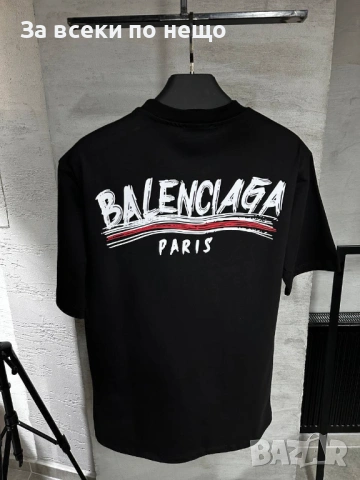 Balenciaga Мъжка Черна Тениска👕Мъжка Блуза С Къс Ръкав В Черен Цвят Код MensPoint66, снимка 2 - Тениски - 53716589