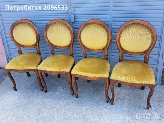 Луксозни дървени столове с тапицерия , снимка 1 - Столове - 45179764