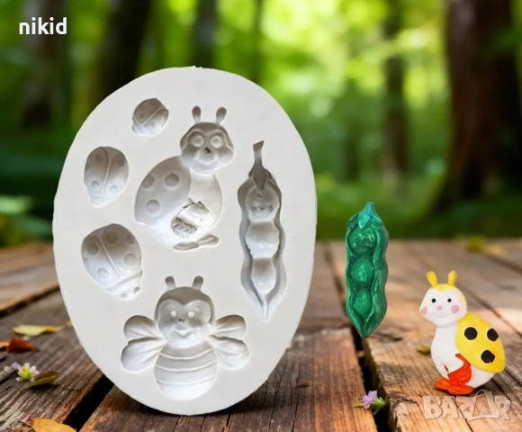 калинка пчела пашкул шушулка силиконов молд форма за декорация торта фондан шоколад, снимка 3 - Форми - 18364947