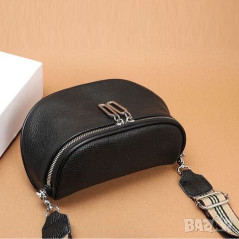 Малка чанта от естествена кожа Black 1223, снимка 16 - Чанти - 45352749