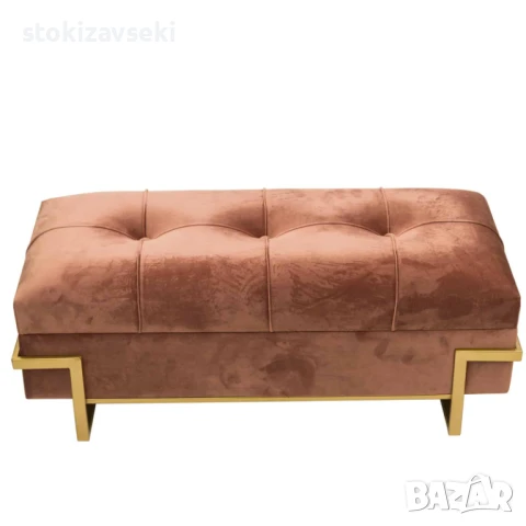 Плюшена табуретка с място за съхранение, 2 размера, снимка 2 - Дивани и мека мебел - 51220384