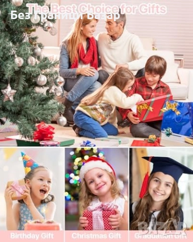 Нова Розова фото камера 1080P 44MP за деца и начинаещи с карта 32GB, снимка 7 - Камери - 52772524