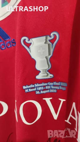 Оригинална футболна фланелка на Базел от финал 2019/20 с автографи FC Basel 2019-20 Home size L, снимка 5 - Футбол - 50489194