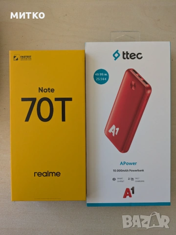 Realme Not 70T 4GB/128GB с гаранция 2 год. и Powerbank 10000mAh