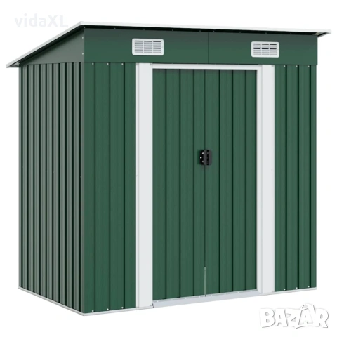 vidaXL Градинска барака, зелена, метал（SKU:42908）