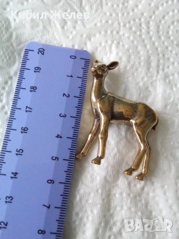 Бронзова фигурка на елен 44673, снимка 3 - Колекции - 54199155
