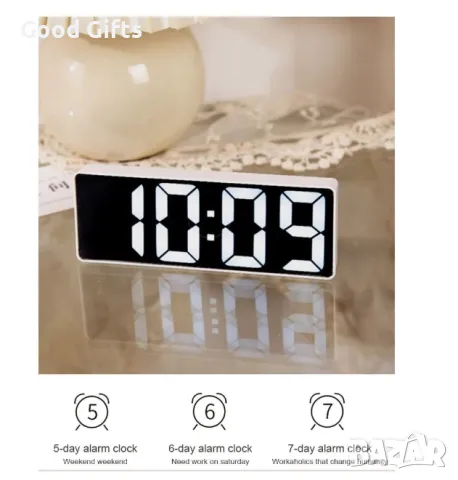 Smart LED Дигитален часовник с големи цифри GH0712l, снимка 6 - Други стоки за дома - 50240481