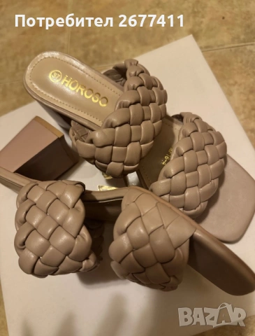 Сандали на ток тип Bottega Venetta 