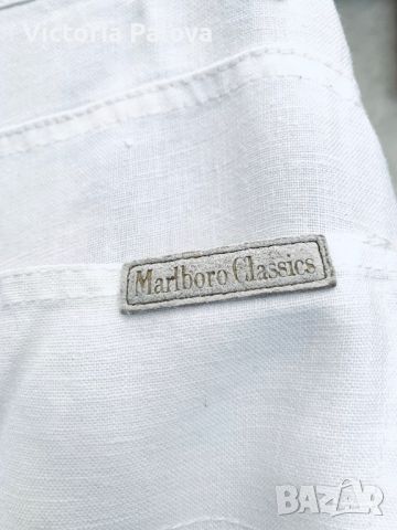 Ленен панталон широк крачол MARLBORO CLASSICS оригинал, снимка 4 - Панталони - 45101528