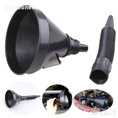 Пластмасова фуния за течности/гориво с гъвкъв накрайник