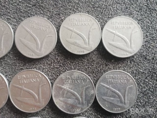 лот от 17 монети от 10 италиянски чинтезими различни години, снимка 4 - Нумизматика и бонистика - 45307333
