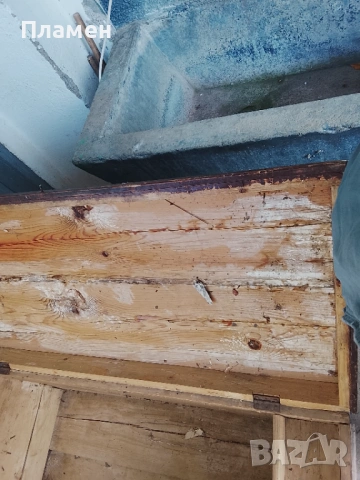 Старинен дървен сандък, снимка 5 - Антикварни и старинни предмети - 53402388