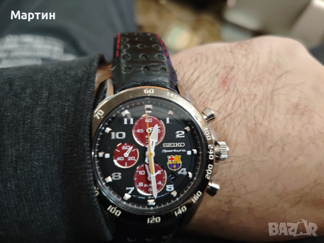 Seiko Sportura SNAE75P1 FC Barcelona – хронограф, снимка 2 - Мъжки - 52849659