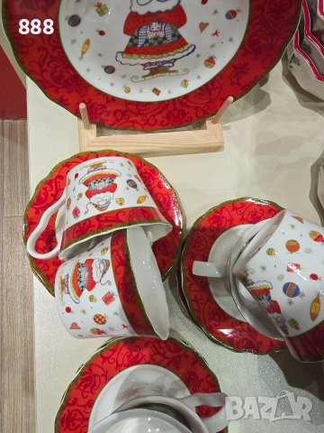 коледен сервиз чинии и чаши , снимка 2 - Сервизи - 52863983