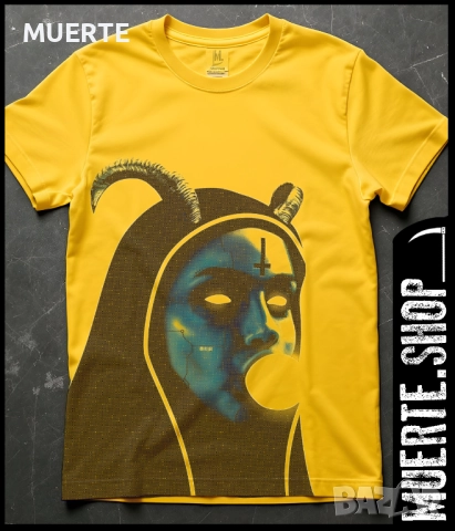 Жълта тениска с щампа – BUBBLE NUN