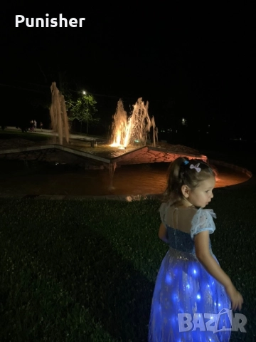 Светеща синя рокля от Замръзналото кралство, снимка 5 - Детски рокли и поли - 51859527