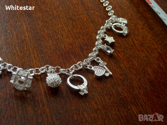 Посребрено дамско колие, снимка 4 - Гривни - 53623032