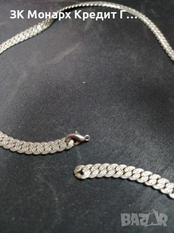 сребърен ланец/Скъсана закопчалка, снимка 6 - Колиета, медальони, синджири - 51001900