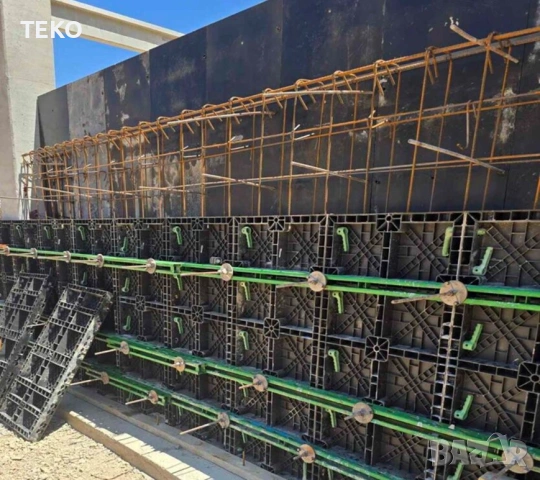 Пластмасов кофраж ТЕКО за бетонови стени, колони, шайби, снимка 7 - Строителни материали - 53782298