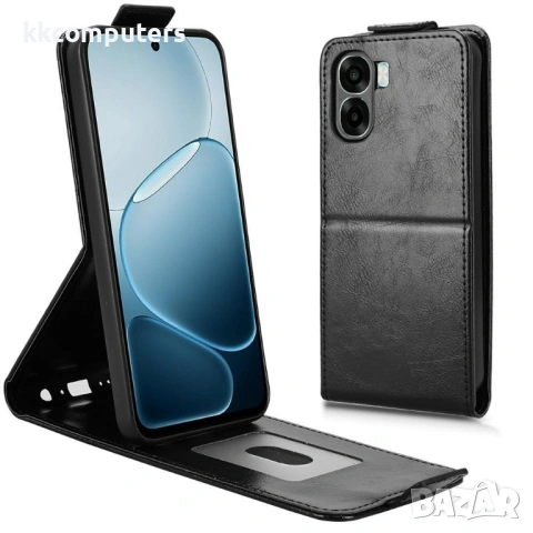 Вертикален Кожен Калъф за Oppo A6x 5G / A6x 4G - Флип, Магнитен, Стойка, Слот за Карта, Вкл. Протект, снимка 5 - Калъфи, кейсове - 53564257