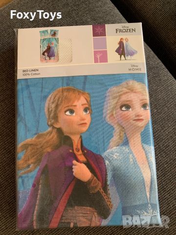 Детски спален комплект Disney Frozen 100×135 см, 40×60 см., снимка 2 - Спално бельо и завивки - 46419381