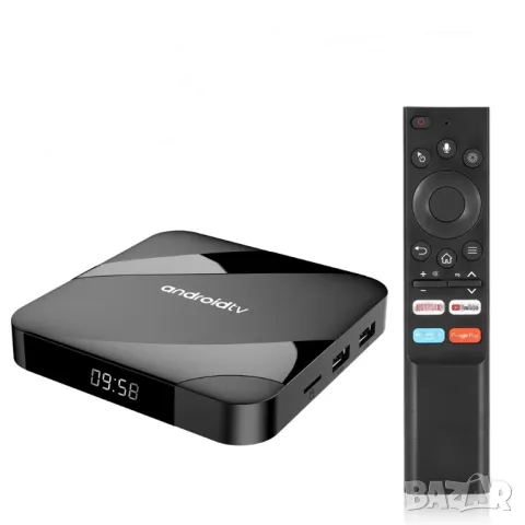 Настроен TV BOX TV98, 8K, Android 14 ATV, RAM 4GB DDR4, ROM 64GB, CPU Amlogic, снимка 1 - Приемници и антени - 48631073