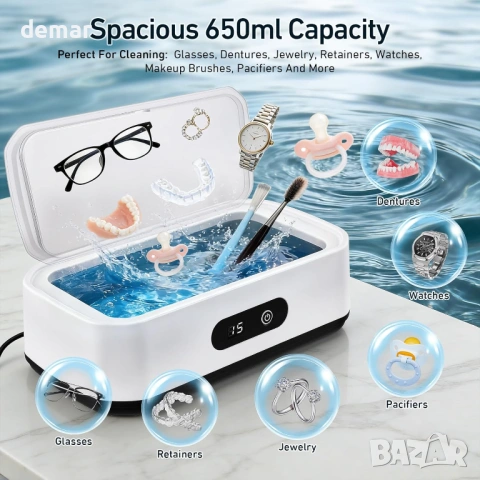 Ултразвуков почистващ апарат, 49 000 Hz и UV, 650 мл, 5 режима, снимка 4 - Други - 54216931