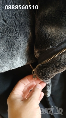 НАМАЛЕНИЕ* Стилно и Модерно Мъжко Палто с висока яка и кожени ръкави, снимка 3 - Палта - 51975075