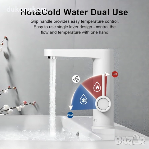 Електрически нагревателен смесител за топла вода 220V с дисплей, снимка 6 - Смесители - 52652160