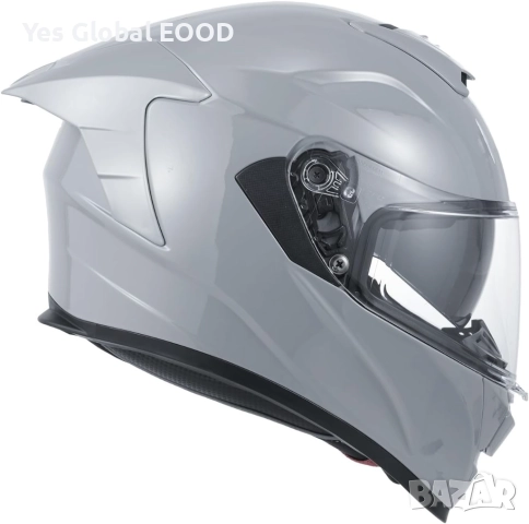 MY-936 пълнолицева каска с визьор, ECE 22.06, сива, L N7, снимка 9 - Аксесоари и консумативи - 51910943