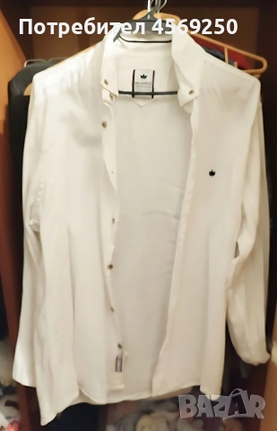 Бяла мъжка риза размер L на марката Guapo, използвана но в отлично състояние , снимка 3 - Ризи - 53865667