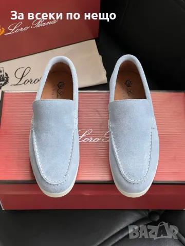 Loro Piana Дамски Сини Обувки Естествен Велур Лоро Пиана Код E240, снимка 3 - Дамски ежедневни обувки - 50412390