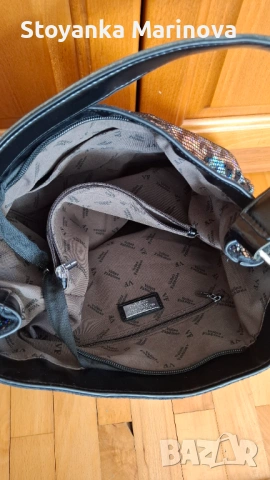 Луксозна нова дамска чанта от естествена кожа с леопардов принт - голяма, снимка 3 - Чанти - 53096996