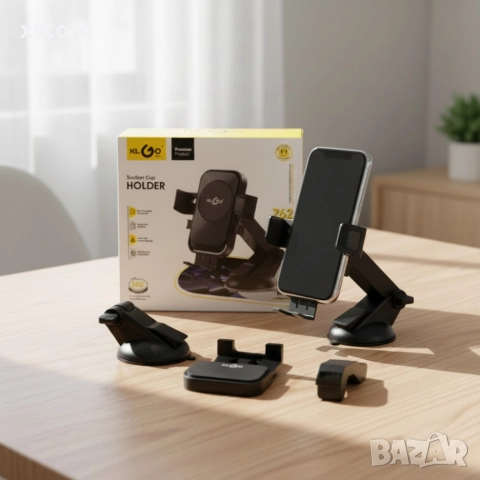 Стойка за телефон за кола KL GO Suction Cup Holder Z62 – 360° въртене, вендуза с гел, снимка 6 - Аксесоари и консумативи - 52830793