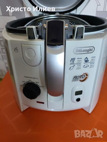 Фритюрник DeLonghi RotoFry с въртяща се кошница и таймер 1800 W, снимка 5 - Фритюрници - 45299328