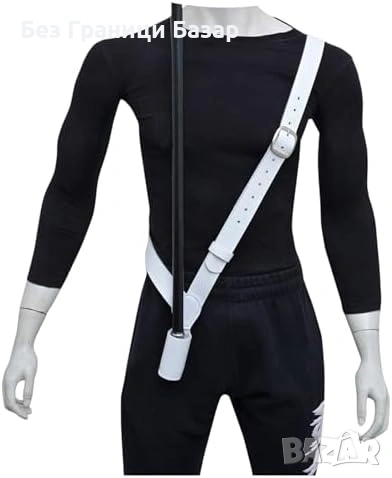 Нов Презраменен държач за знаме естествена кожа бял колан за флагщок през рамо регулируем, снимка 2 - Други - 54076635