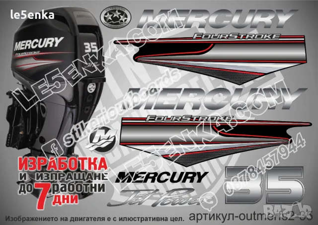 MERCURY 9.9 hp EFI 2013-2017 Меркюри извънбордов двигател стикери надписи лодка яхта outmerfs2-9,9, снимка 6 - Аксесоари и консумативи - 43203666
