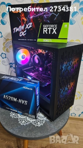 Геймърски компютър Ryzen 5 5500, RTX 3060TI, 16 RAM